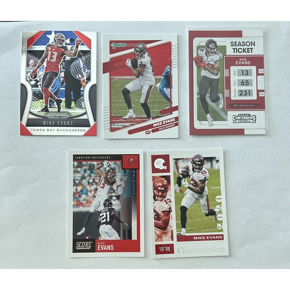 Lot of 5 Mike Evans Buccaneers Panini Football Trading Cards (X9)